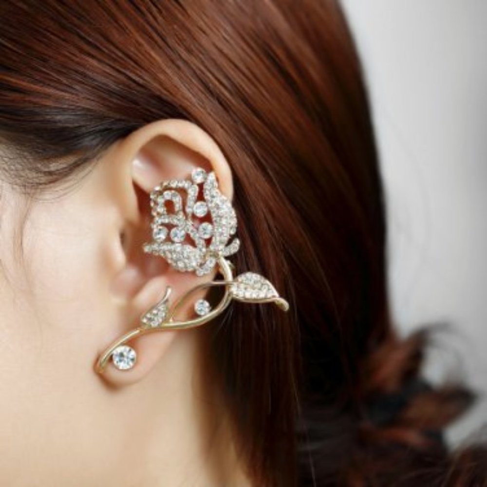 Ear Cuff ~ Champagne ~ Rose ~Austrian ~ Crystals
